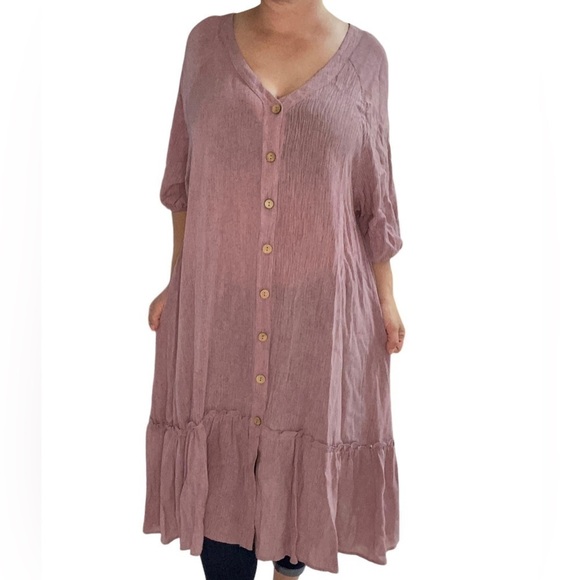 Saints & Hearts Peasant Style Button Down Dress - Picture 3 of 7